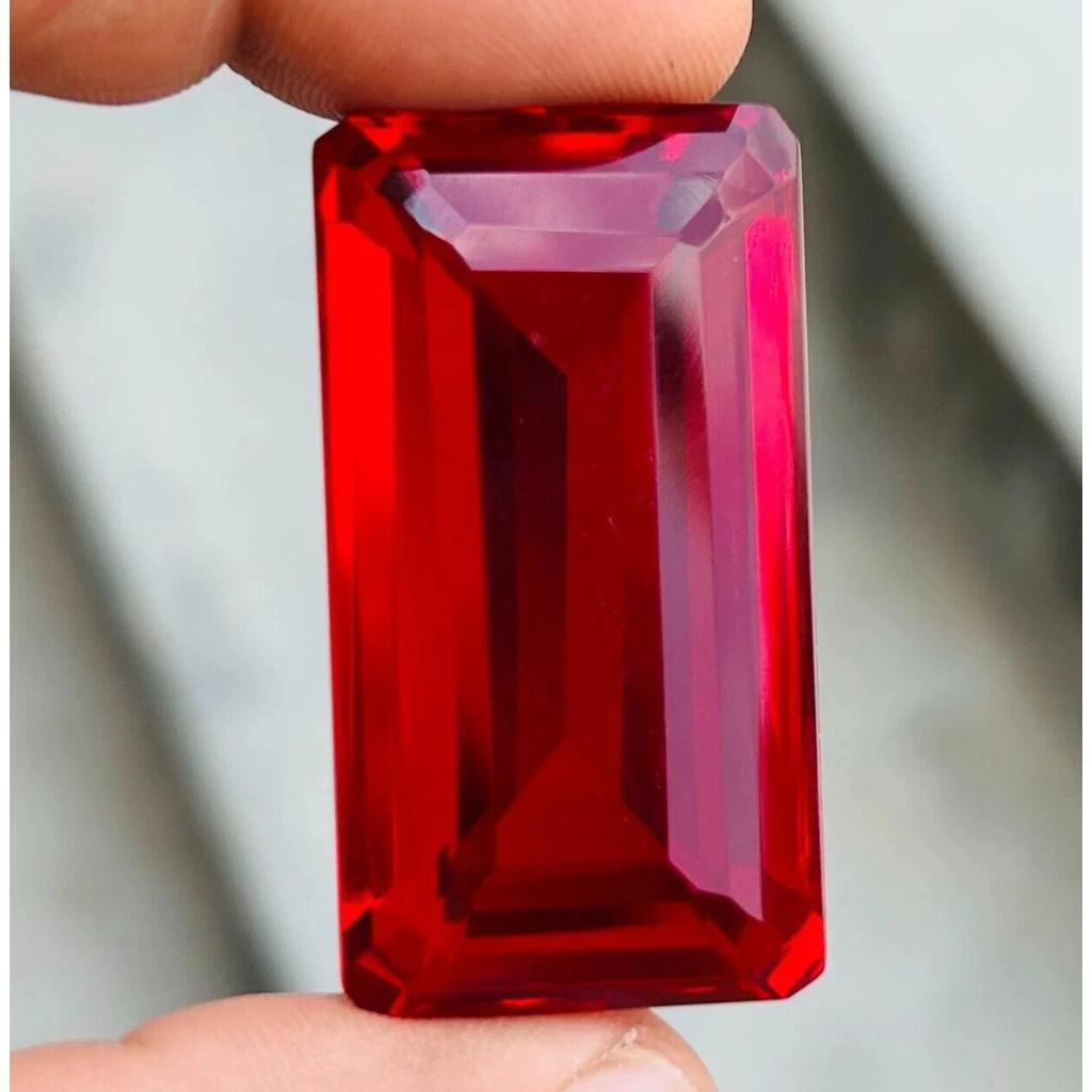 150 Ct Natural Brazilian Red Topaz Emerald Cut Fine Jewelry Certified Gemstone