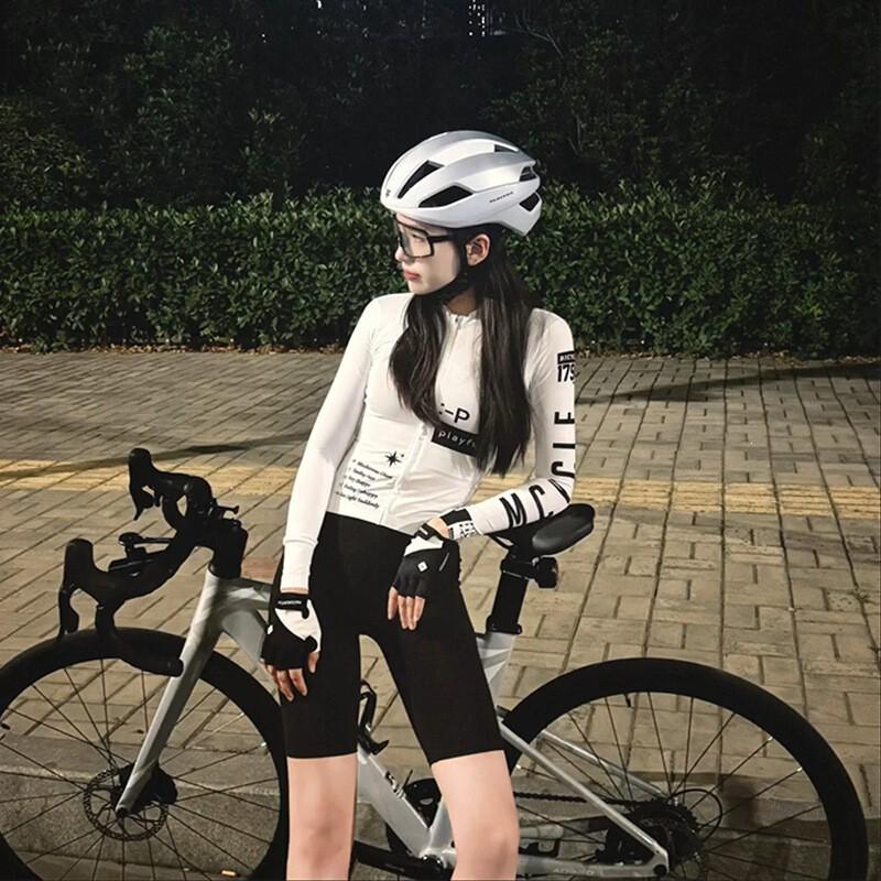 Unisex Long Sleeve Cycling Jersey Breathable Quick Dry Performance Bike Apparel Road Racing XS