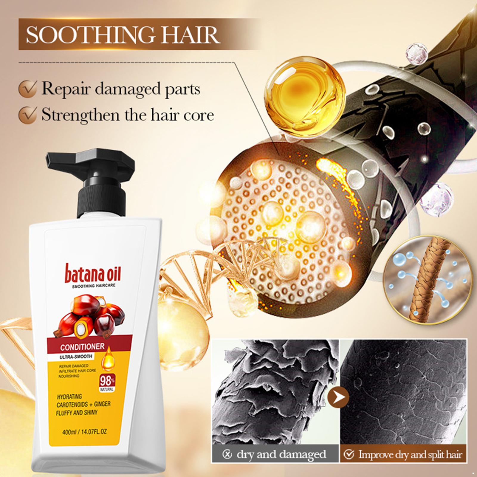 

Натуральный кондиционер с маслом батана для мужчин и женщин для ежедневного ухода за волосами, укрепляет волосы, уменьшает ломкость, для всех типов волос One Size белый