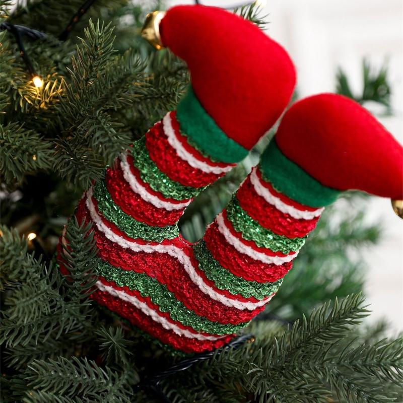 Festival Fabric Leg Ornament Christmas Tree Top Decorations For Holiday Party Floral Arrangements Outdoor Garden Display