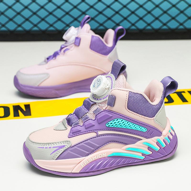 Boys 2025 Autumn and Winter New Leather Waterproof Button Shoes Medium and Large Children Non-slip Students Versatile Girls Sports Shoes