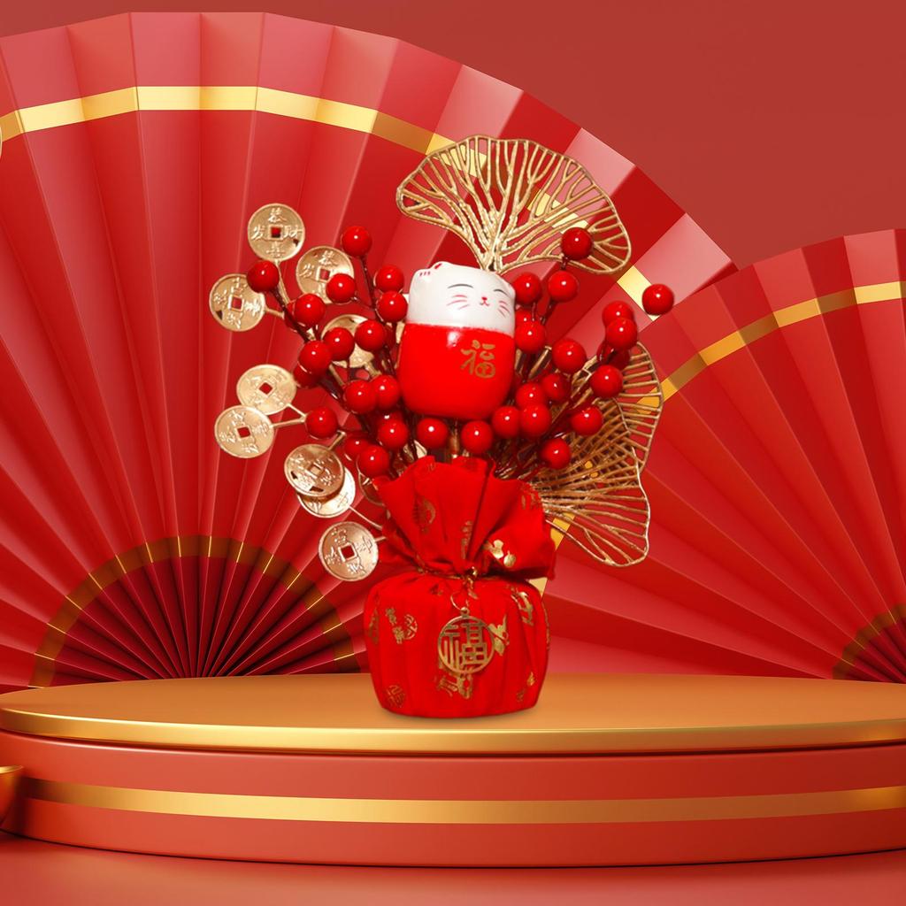 Chinese Lucky Tree Money Lunar New Year Decor Holiday Embellishments Gift Tabletop Decor for Wealth and Good Luck Car Party