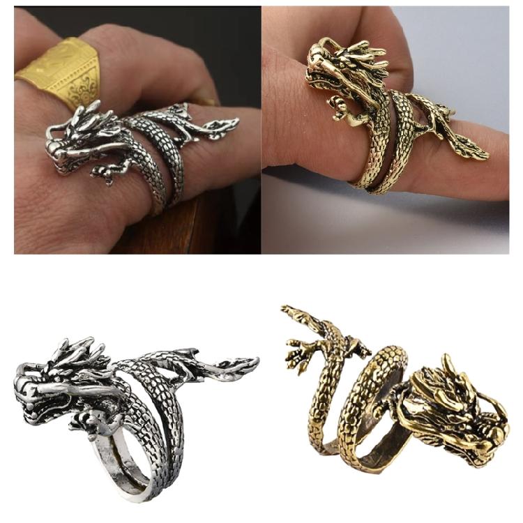 Modern Stylish Rings Adjustable Open Rings Dragon Symbols Finger Rings Jewelry