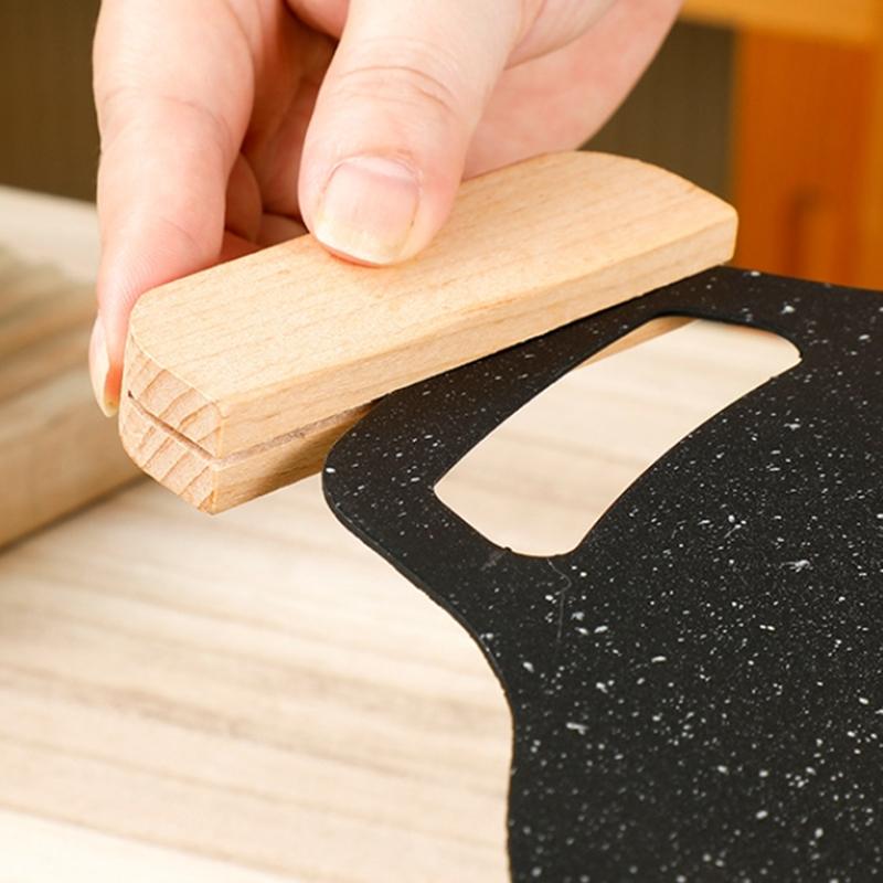 Koreansk utendørs stekepanne Non Stick BBQ Grill Stekepanne med avtagbart trehåndtak Reisecamping Grillplate