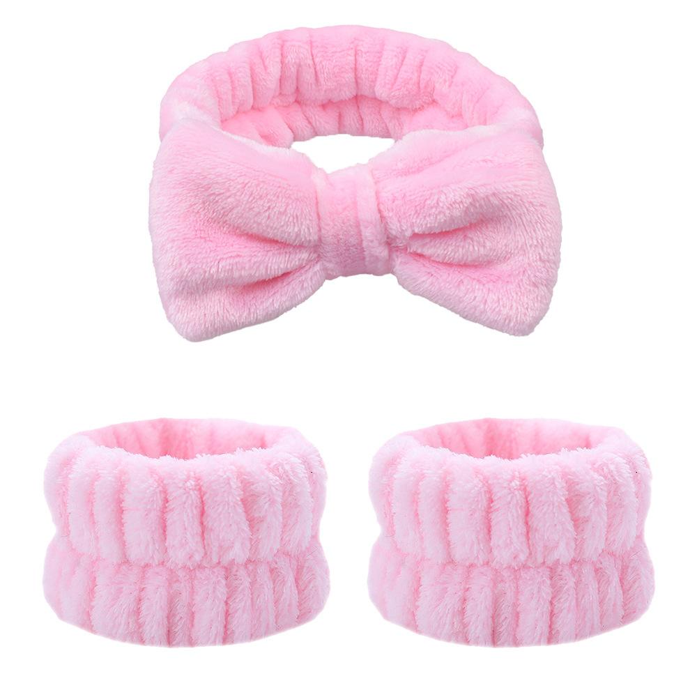 Wash Face Headbands 3PCS Women Coral Fleece Hair Bands Cuff Waterproof Bands Absorbent Wristbands Head Band Hair Accessories Set