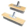 Heavy Duty Steel Wire Brush Head Scrubbing Brush for Scrubbing Stain On Concrete Outdoor Deck Garage Pool Grout Patios