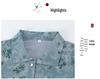 Printed Short-Sleeve Shirt for Middle-Aged Women, Loose Lapel Cardigan for Seniors