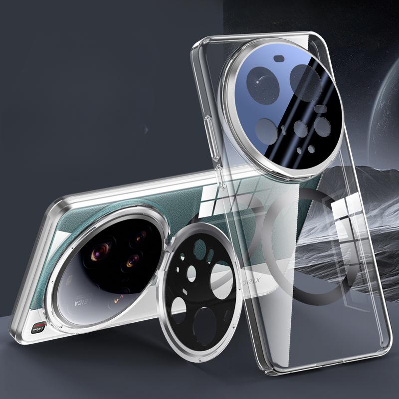 Xiaomi 15ultra Phone Case Transparent Lens Stand Xiaomi Magnetic Anti-Drop 15u Electroplated Business Man
