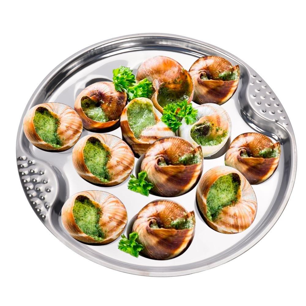 

Блюдо для улиток с 12 отверстиями, нескользящая ручка, тарелка для грибов, десертная тарелка, тарелка для улиток, ужин escargot dish