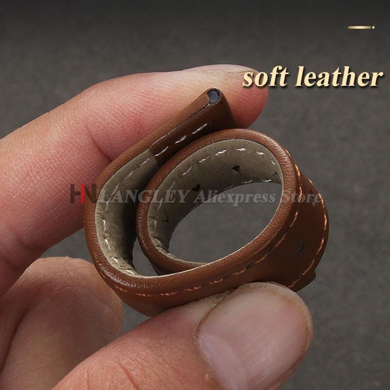Leather Watch Strap for DW for Seiko Men Women Watchband 12 13 14 15 16 17 18 19 20 21 22 23 24mm Soft Sport Universal Wristband