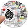 50 Inspirational English Learning Slogans Graffiti Stickers: Waterproof and Removable for Cups, Notebooks, Phones, Suitcases.