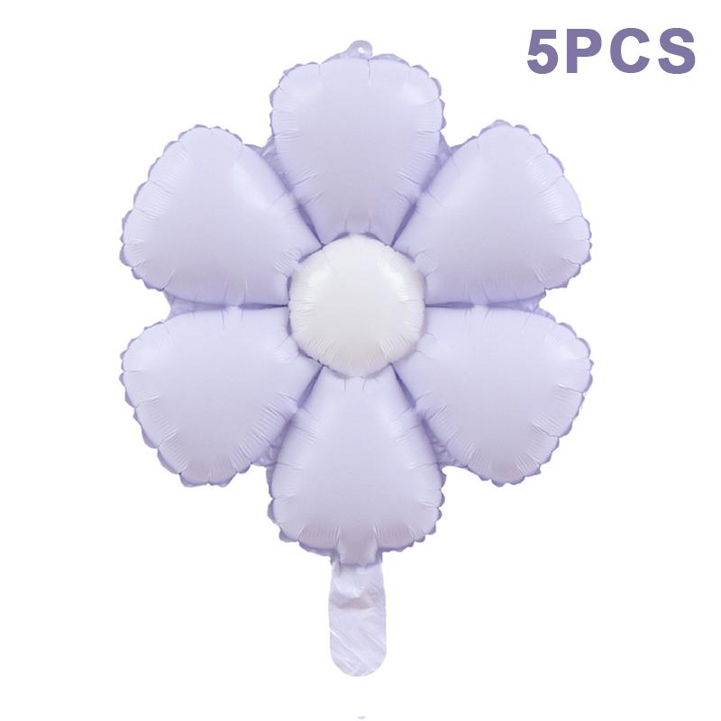 

5 шт./набор Леденцовый цвет Ромашка Воздушный шар Подсолнух Фольгированные шары Реквизит Свадьба День рождения Украшения для вечеринки фиолетовый