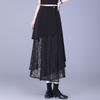 Irregular Black Lace Skirt Summer  Hollow Out Design Fashion Women Skirts