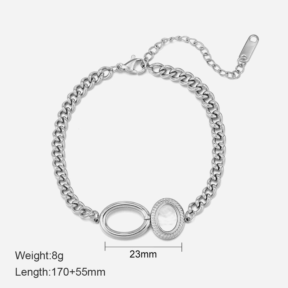 

Европейский и американский новый овальный браслет-ракушка женская мода ретро полый дизайн браслет из нержавеющей стали титановая сталь ювелирные изделия