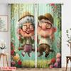 2 Stück, 2D-Flachdruck Fenstergardine Verspielte Großeltern Liebe Vielseitiges Polyester (ohne Stange) Geschenke für das Schlafzimmer