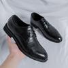 British Men'S Shoes Black Trend Casual Business Dress Leather Shoes With Suit Men'S Pointed Leather Shoes 66773-5-R