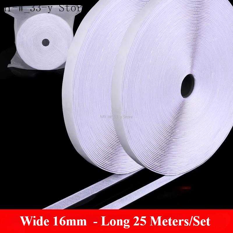 3/25Meter Starkes Selbstklebendes Klettband Haken und Schlaufe Schwarz Weiß Nylon Klettband Klebeband mit Starkem Kleber 25/30/50MM