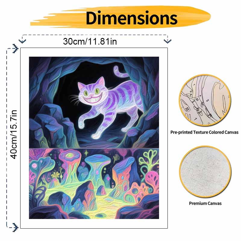 Disney Cheshire Cat wonderland oil paint by numbers painting kit handmade diy home decoration gift