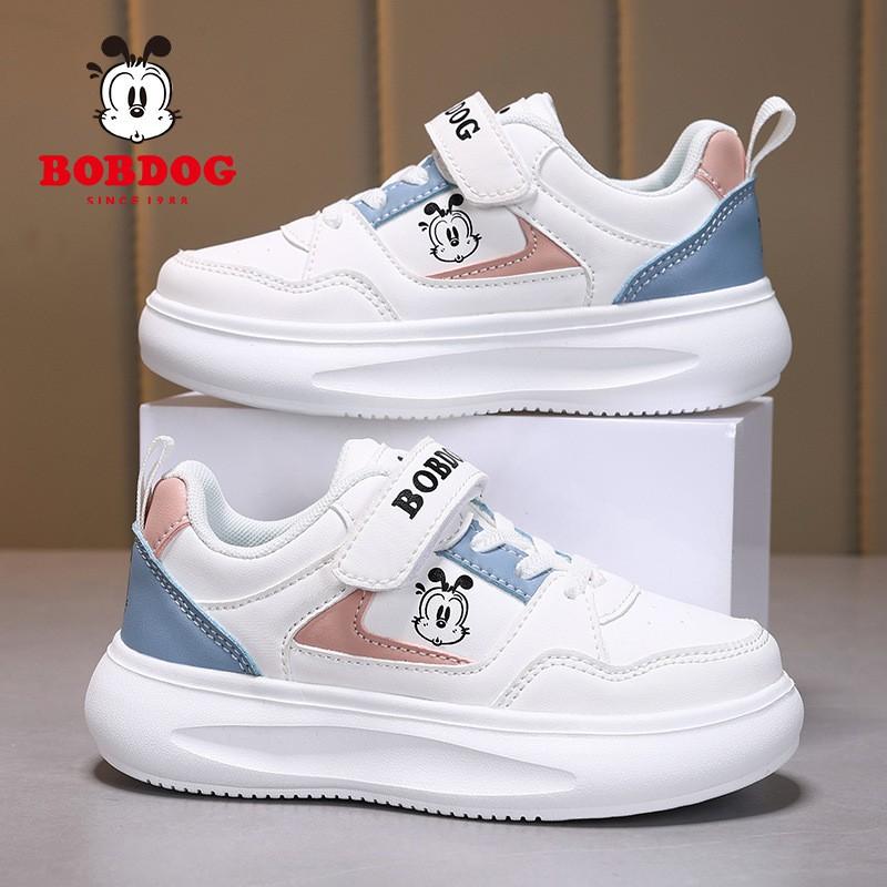 Kids White Sneakers Boys Girls Lightweight Breathable Walking Running Shoes With Hook Loop Closure
