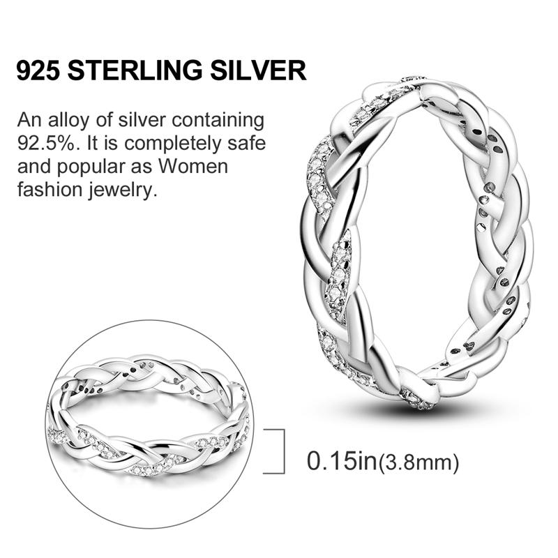 New 925 Silver Rings Zircon Sparkling CZ Rings Rings For Women Original Wedding Fine Jewelry Accessories Gifts