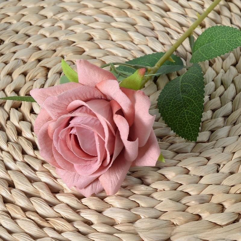 Single Velvet Strand Rose Simulation Flower Table Decor And Special Occasions