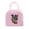 Vintage Butterfly Lunch Bag Student Office Women Men Bento Pouch Aesthetics Butterfly Insulation Portable Picnic Food Lunch Bags
