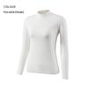 Unisex White Long-Sleeve Thermal Top - Korean Style Half Turtleneck for Autumn/Winter