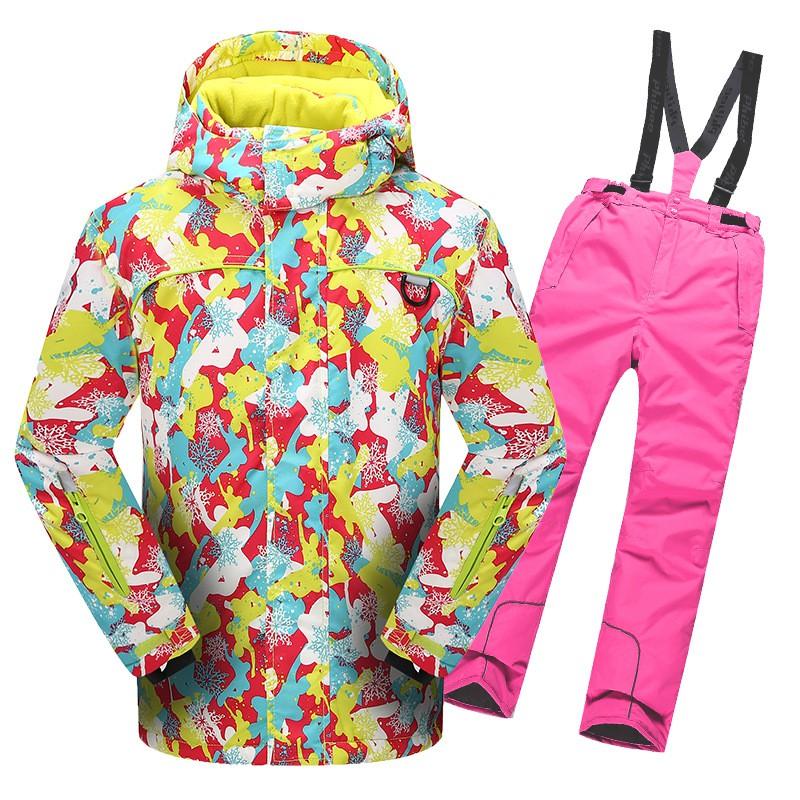 Kids Ski Suit Set Waterproof Warm Windproof Outdoor Snowsuit Boys Girls Toddler Winter Jacket Pants