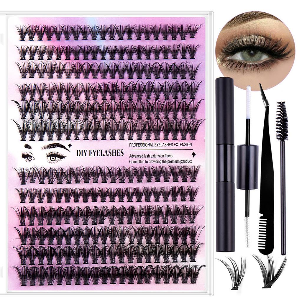 Diy Segmented False Eyelashes 12 Rows Large Capacity Glue Tweezers Set Combination Eyelashes