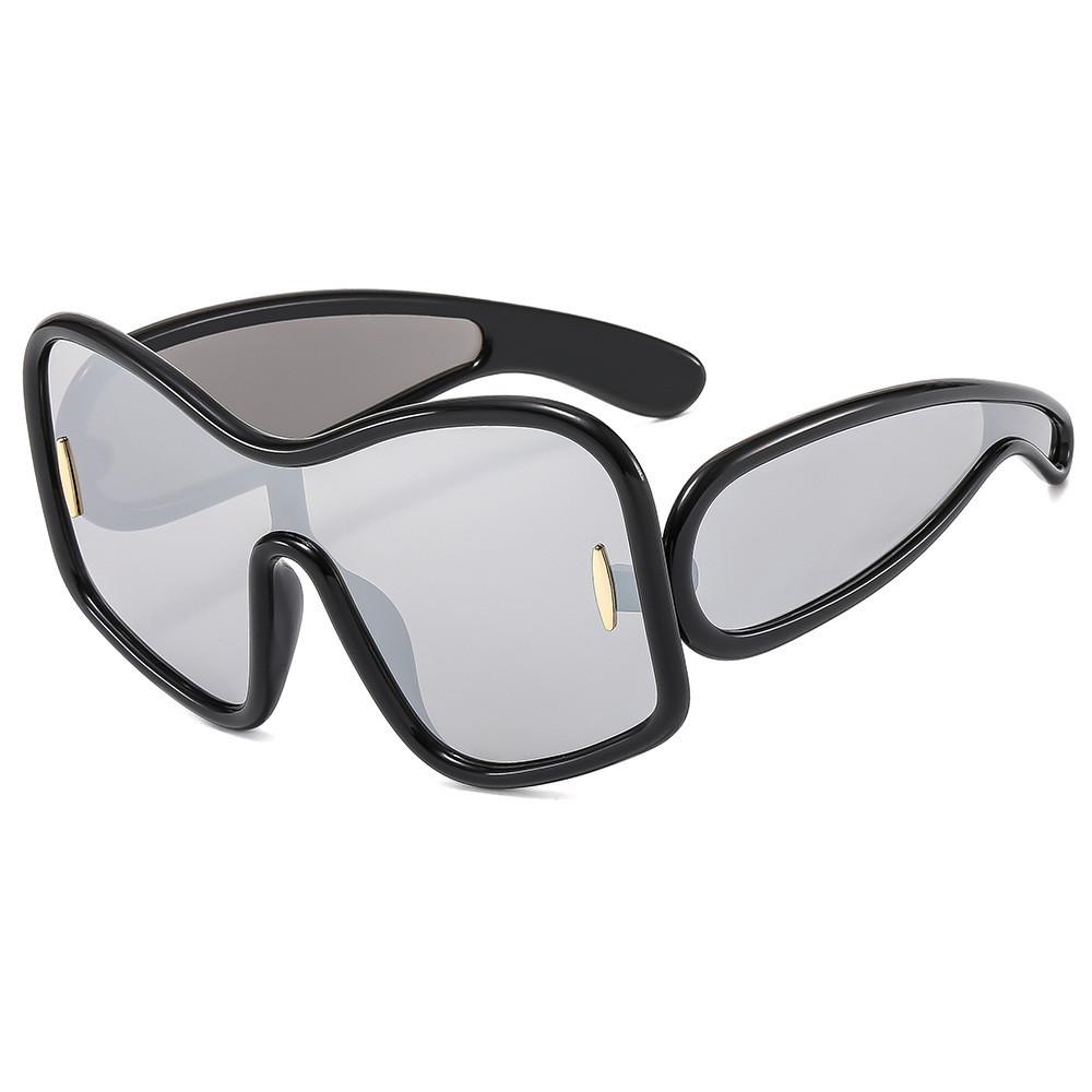 Y2k Leopard Print Unisex Frameless Sunglasses With Uv400 Protection For Parties And Outdoors WhiteFrameSilverWater