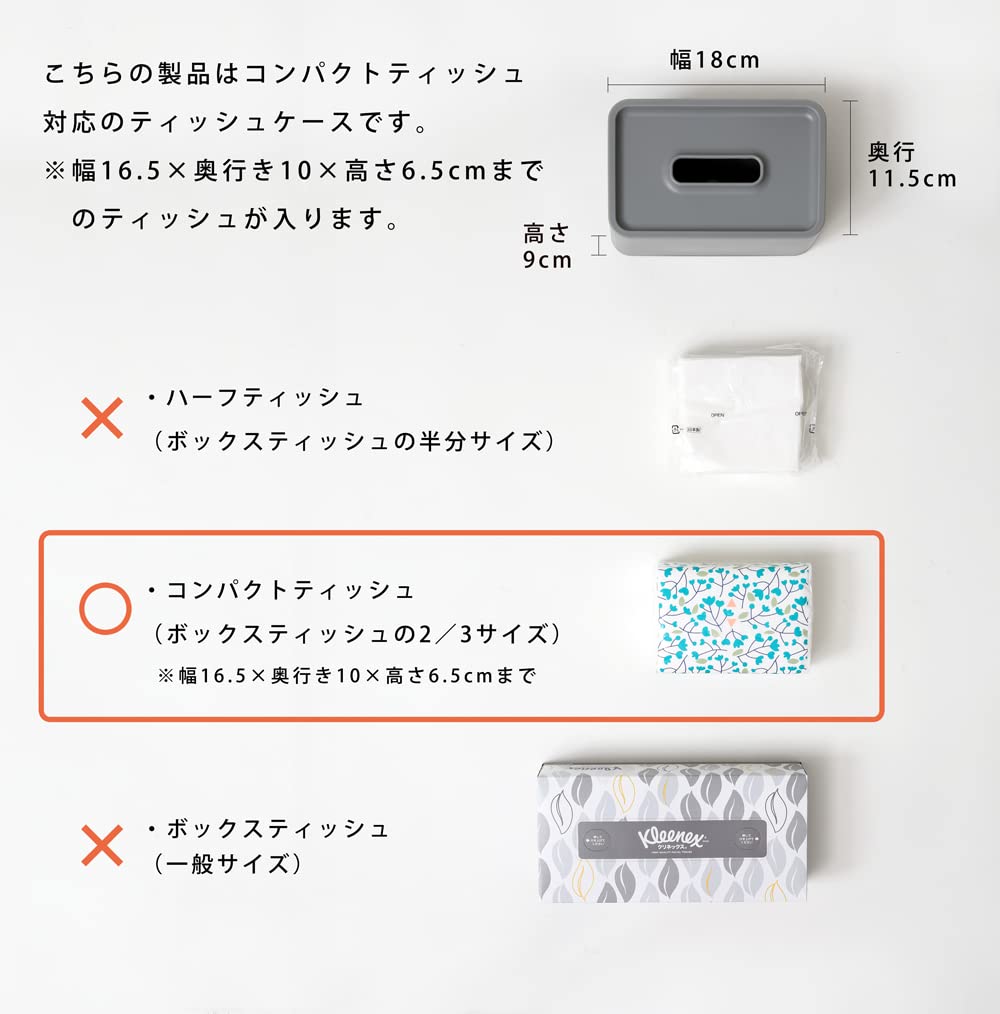 ideaco Compact Tissue Case, Black, Wall Mount, Screws, Magnet Included