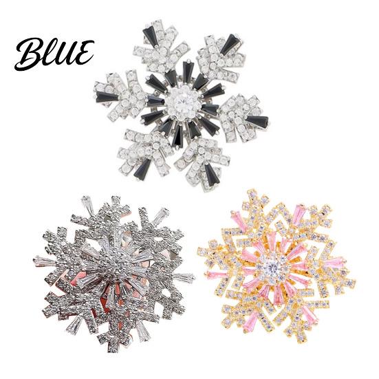 Black And White Brooch Snowflake Full Diamond Multifunctional Jewelry