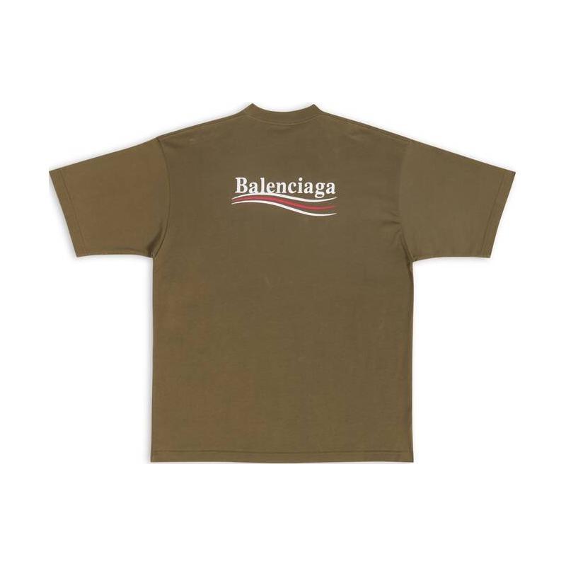 Balenciaga Political Campaign T-shirt Large Fit 'Khaki' Men's 641675TKVJ12463