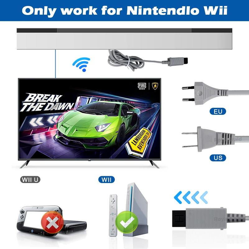 NEW For Nintendo Wii Game Console AC Adapter 100-240V 12V 3.7A Home Wall Power Supply Adapter EU/US Plug AC Charger High Quality