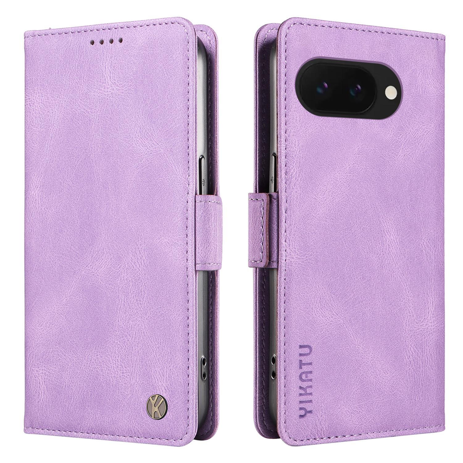 

YIKATU YK-005 For Google Pixel 9a Case PU Leather Wallet Phone Cover Skin Touch Feeling B