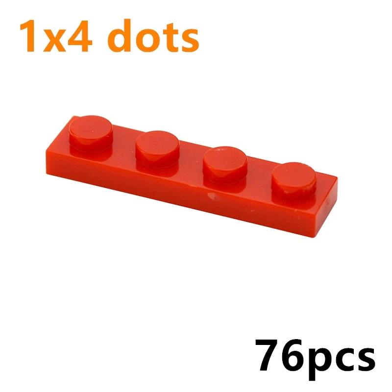 76Pcs DIY Building Blocks Thin Plate 3710 Figures 1x4 Dots Bricks Construction Creative Size MOC Compatible With Toys for Kid