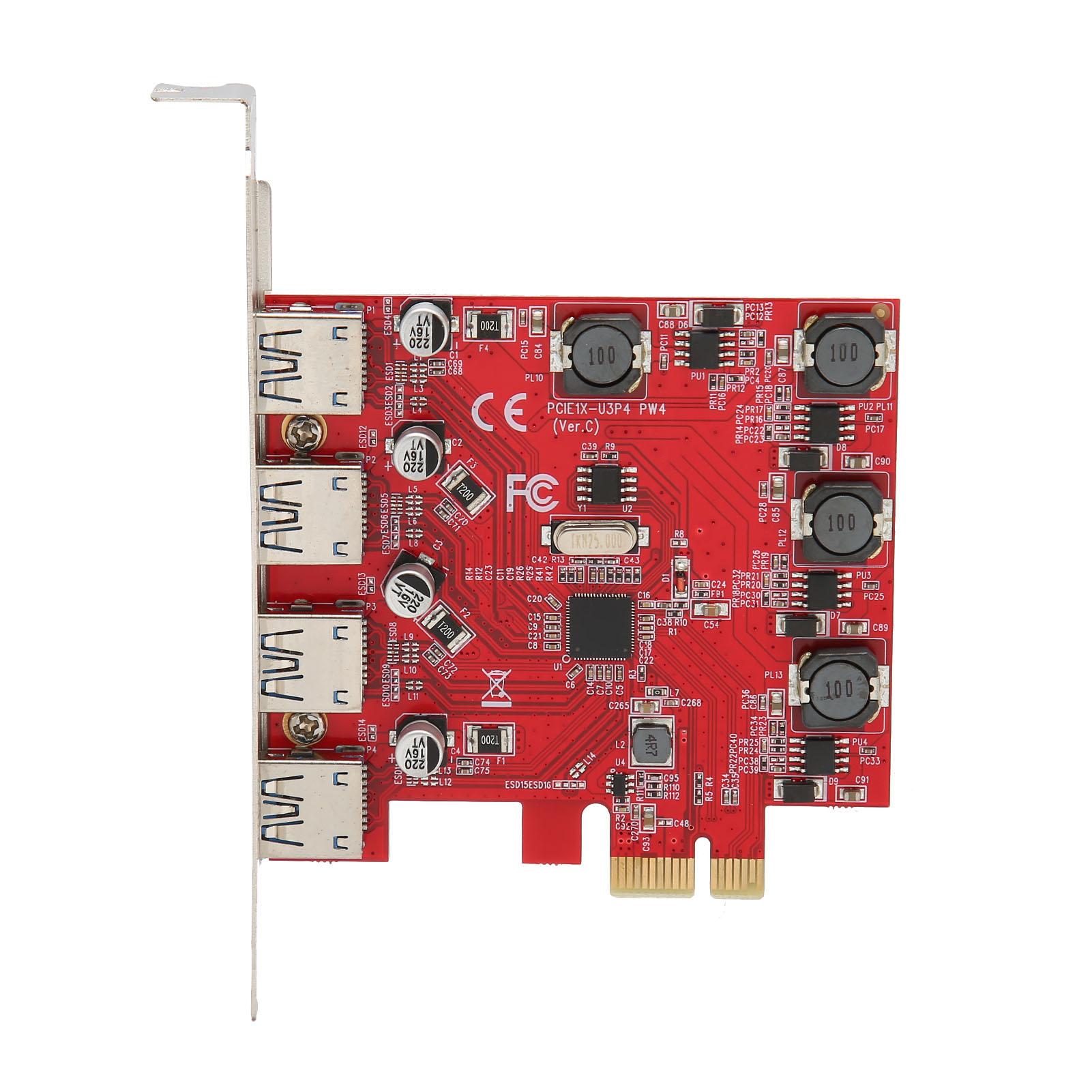 

4 Ports 5Gbps USB 3.0 PCI Express Expansion Card for Windows 11 10 for Server 2012 for Linux Built