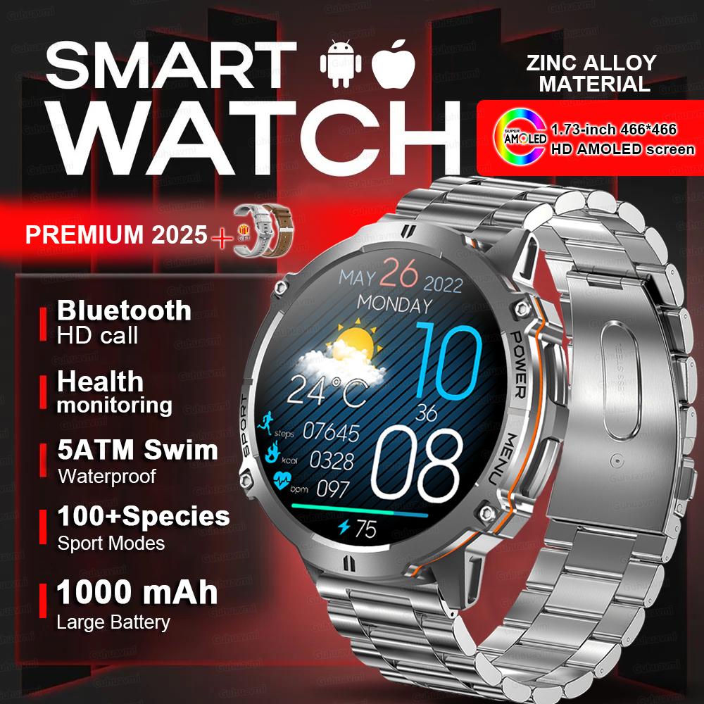 New Military GPS Position Smart Watch Built-in GPS 1000mAh Battery Compass BT Call 10ATM Waterproof Swim Sport Bracelet Men