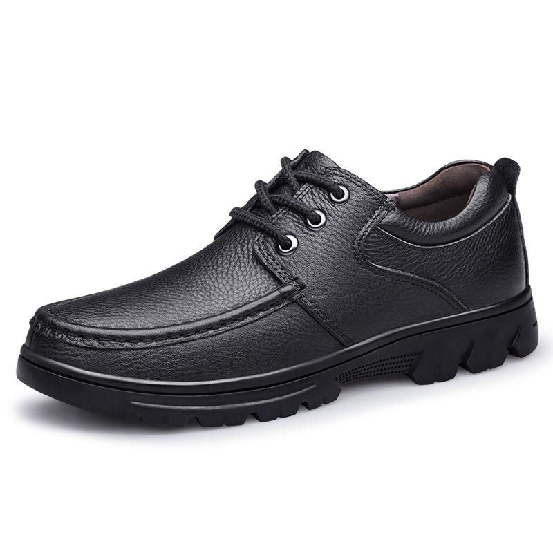 Spring and Autumn large-size shoes large-size cotton hole casual shoes leather shoes middle-aged men's shoes
