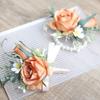 Silk Flowers Artificial Boutonnieres Flowers Pearl White Roses Elegant Rose Corsage Classic European Style Wedding Wrist Corsage