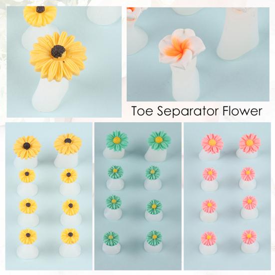 8Pcs Toe Separator Non-slip Washable Stain-resistant Sweat-absorbent Stable Soft Foot Finger Separator Nail Salon Supply