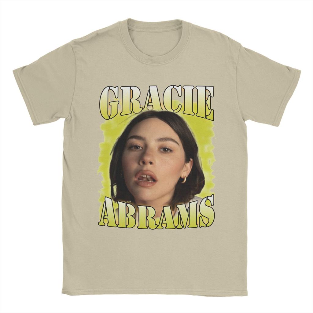 Vintage Gracie Abrams T-Shirts for Men Round Neck Pure Cotton T Shirt  Short Sleeve Tees Plus Size Clothing