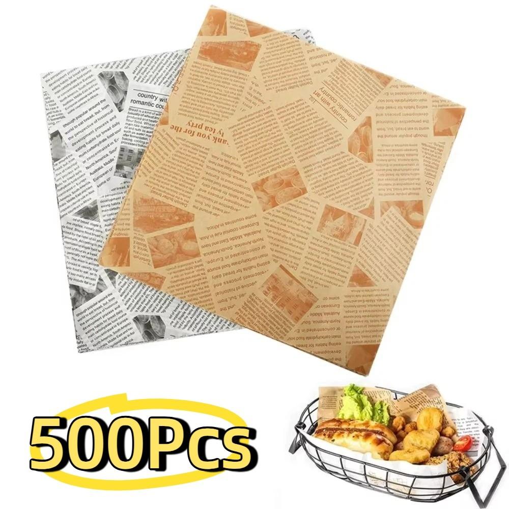 500 Stück Antihaft-Ölbeständig Wachspapier Wasserdicht Reißfest Lebensmittelverpackungspapier Einfaches Vintage Backpapier Lebensmittel Backen