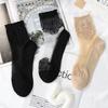 3 Pairs Lace Women Socks Spring Summer  Floral Lace Transparent Mesh Socks With Rose Flowers Breathable Casual Girls Stockings