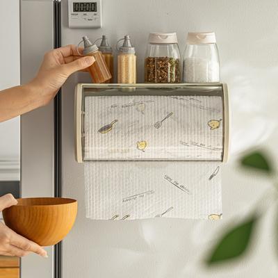 Multifunktionale Wandhängende Transparente Design Küchen-Taschentuchbox Stanzfreie Installation Rollenpapierhalter Badezimmerzubehör Wasserdicht