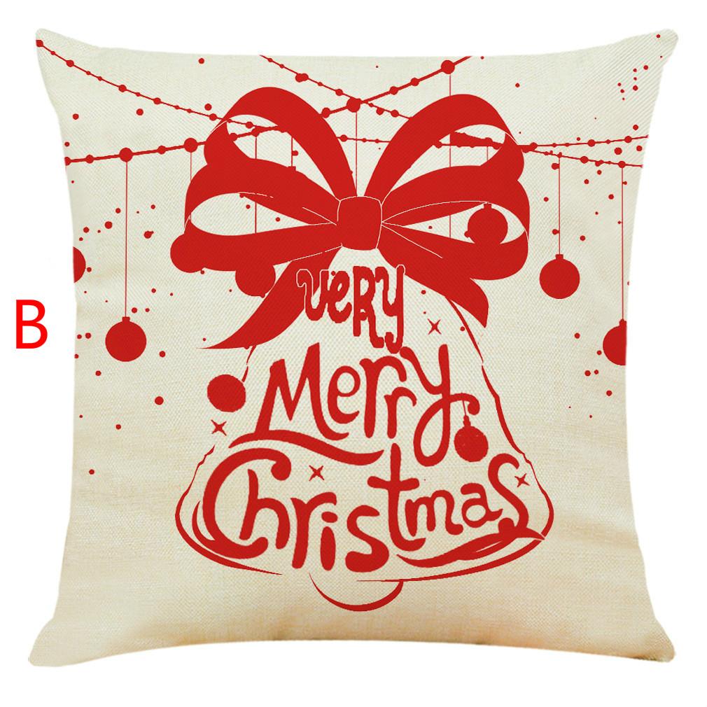 Christmas Pillow Cover Cotton Linen Cushion Cover Home Decoration Sofa Pillow Cover 45 * 45cm