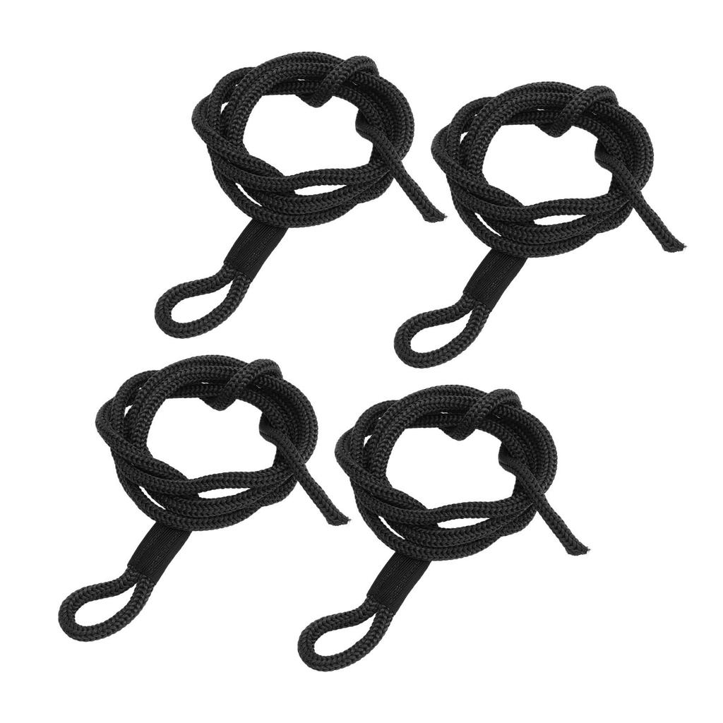 4PCS Dock Line 1.5m Long High Strength Polyester Wear Resistance Boat Bumper Ropes for Marine Black