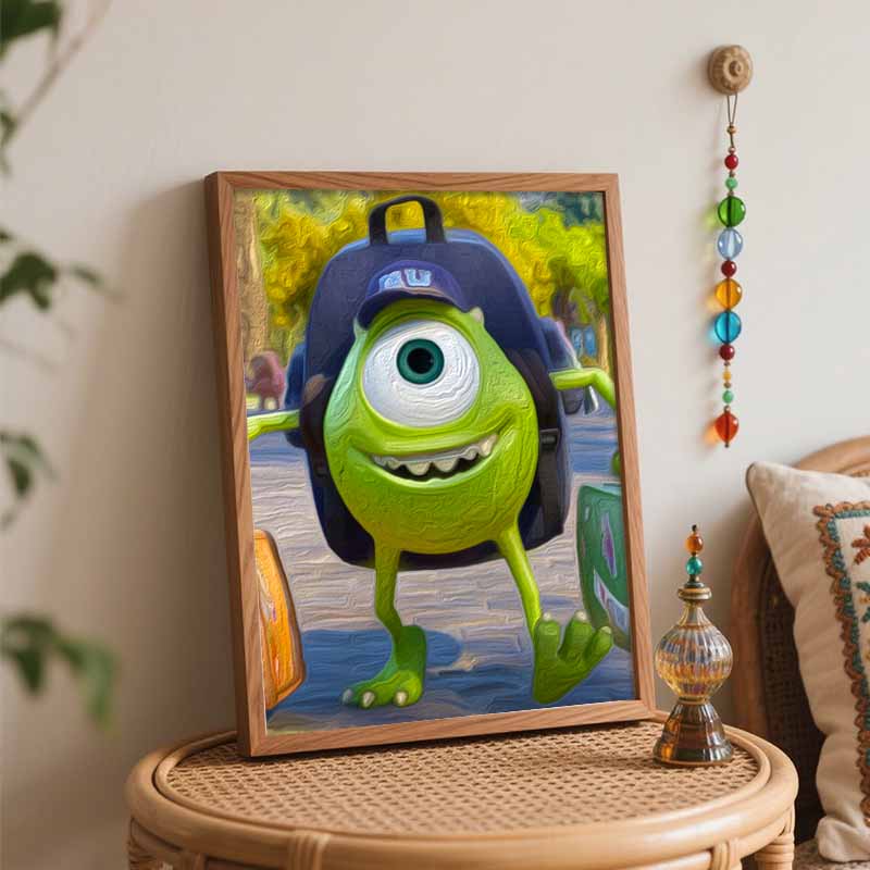 Disney Mike Wazowski oil paint by numbers painting kit handmade diy home decor gifts wall art decoration for living room canvas 130