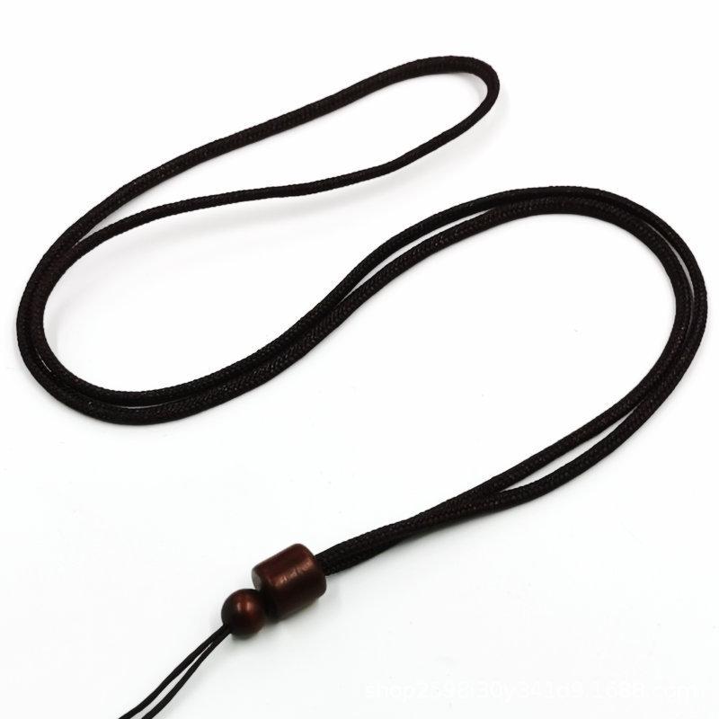 Stretchable Jade & Rosewood Barrel Necklace Pendant Cord