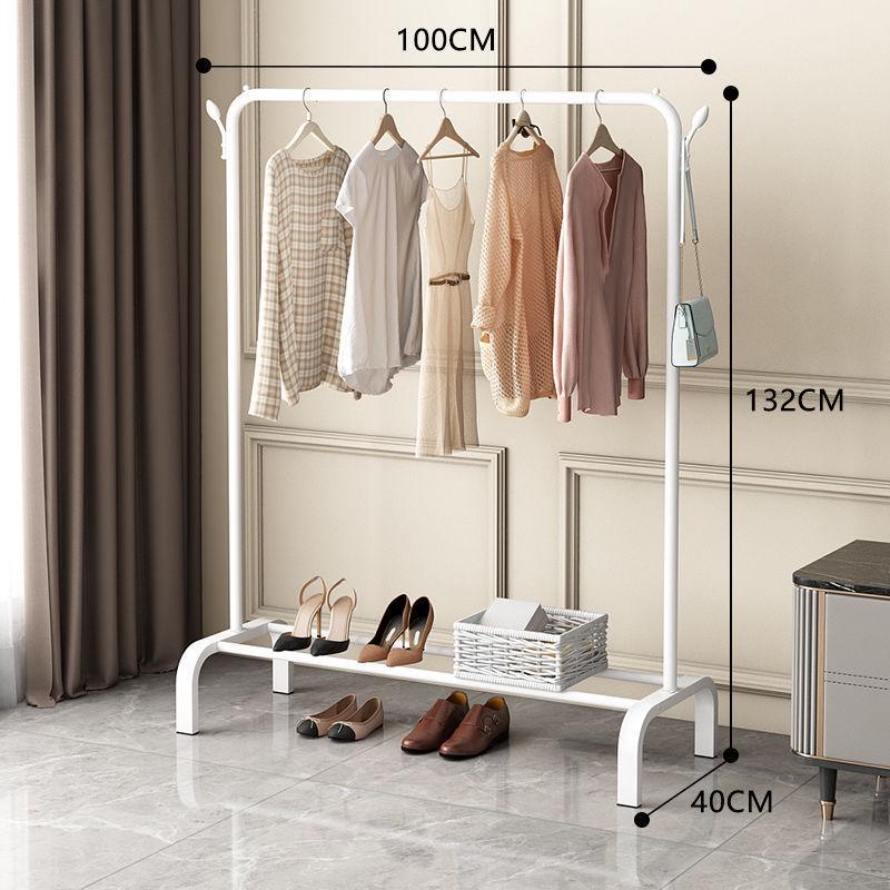 Sturdy Movable Floor-Standing Clothes Rack for Bedroom and Balcony Drying